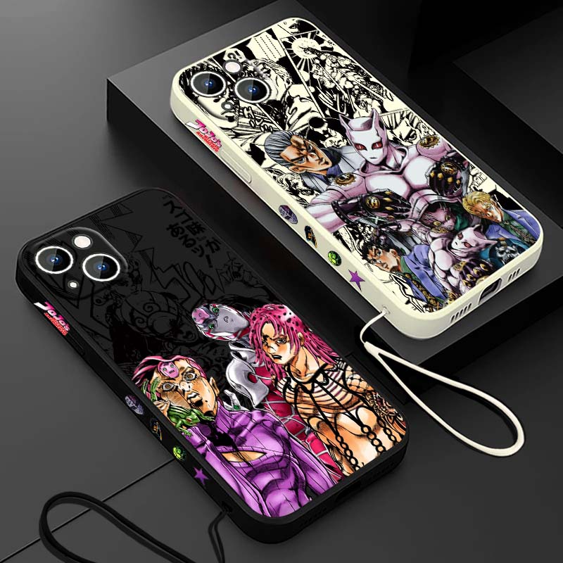 Mini Pc Case - جراب هاتف سائل بتصميم أنمي JOJO