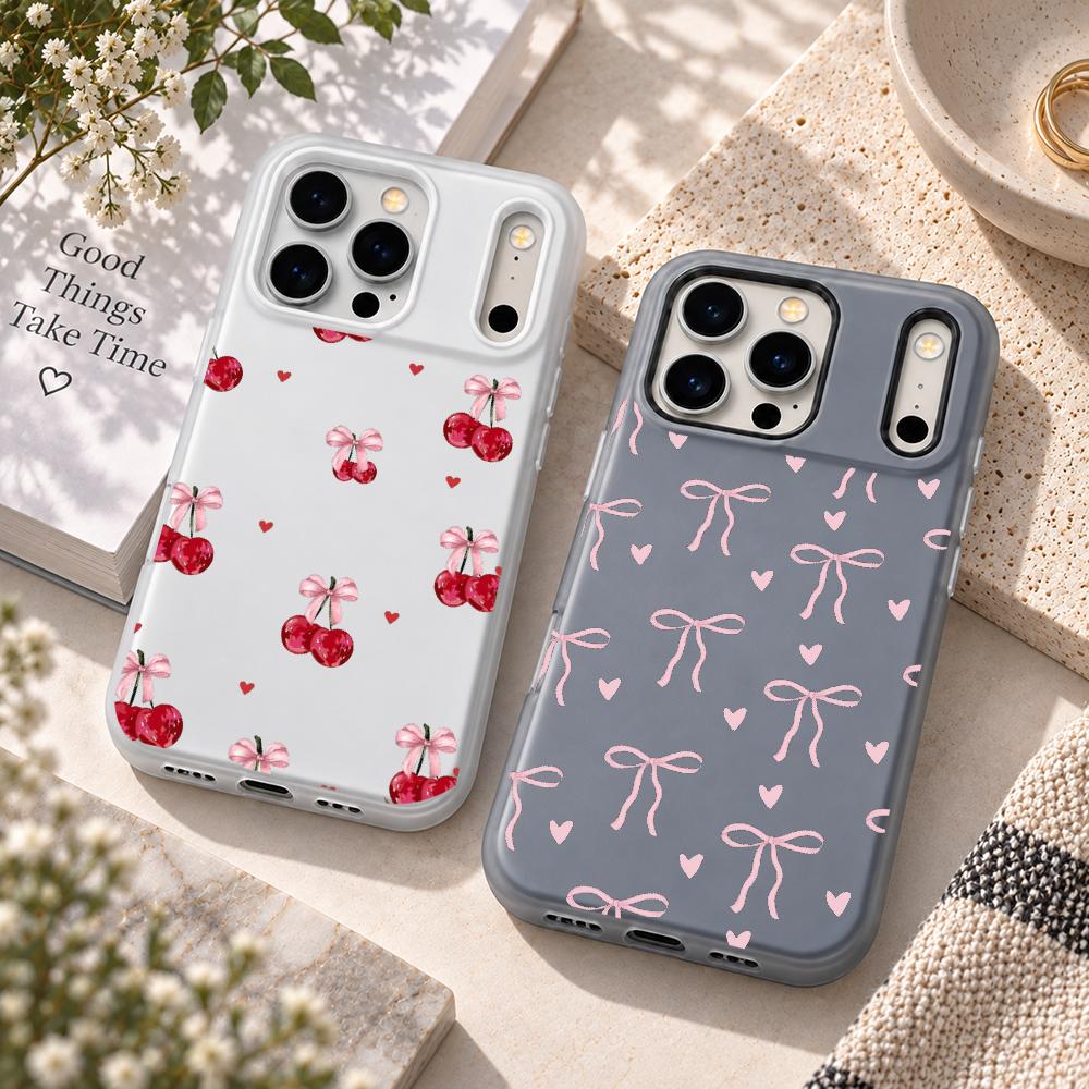 Matte Pc Case - غطاء هاتف لطيف بتصميم قلب وردي