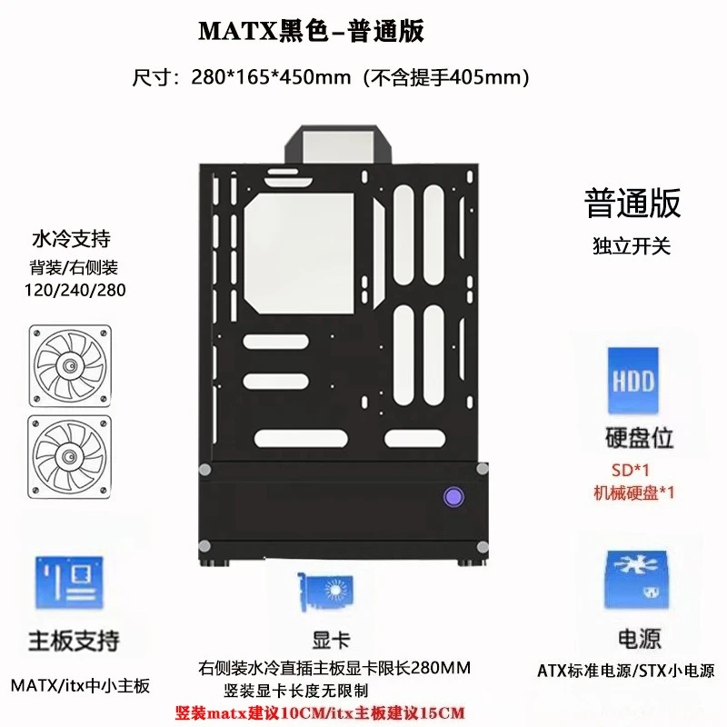 هيكل كمبيوتر مفتوح 240/360 مبر - مراجعة Atx Case وسعره