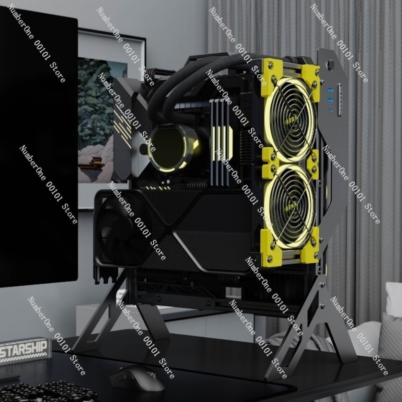 علبة كمبيوتر مفتوحة الإطار مصن - مراجعة Aluminum Open Frame Test Bench Water Cooling وسعره
